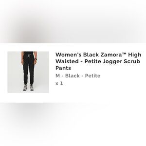 Women's Black Zamora High-Waisted - Petite Jogger Scrub Pants - FIGS